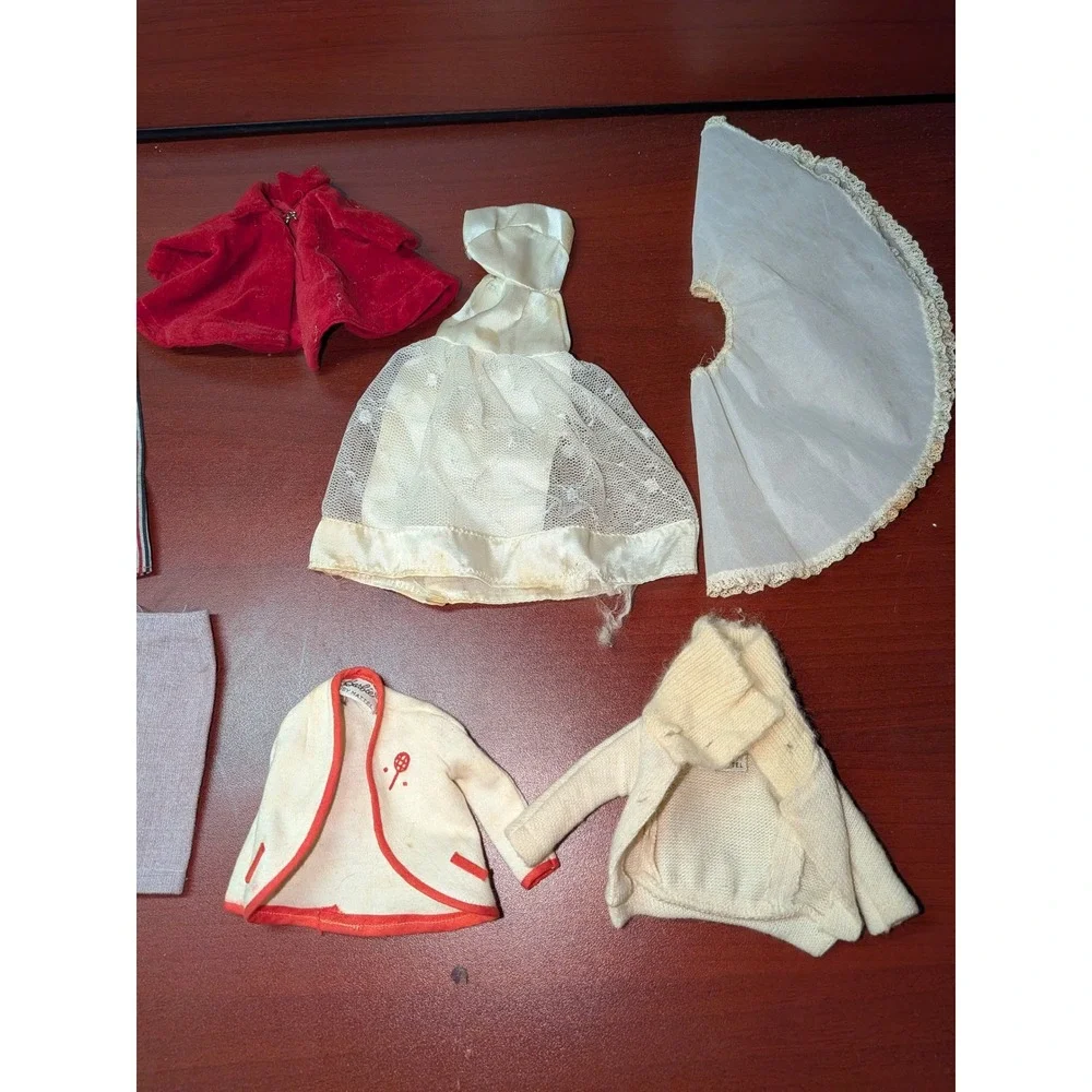 Vintage Barbie by Mattel 1950s Doll Clothes Lot Gowns Coats Sweaters Wig 14pc